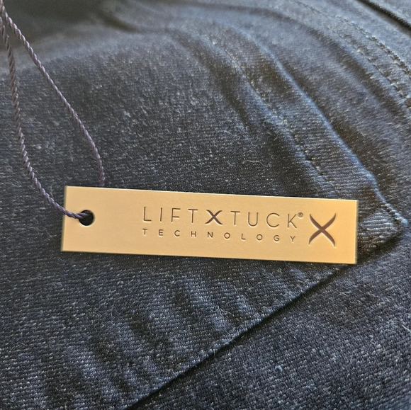 NYDJ Womens Sheri Slim Dark Blue with White Specks Denim Jeans sz 10 - Picture 11 of 11